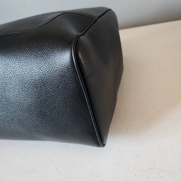 Tory Burch Black Leather Tote with Gold Chain - Picture 10 of 16